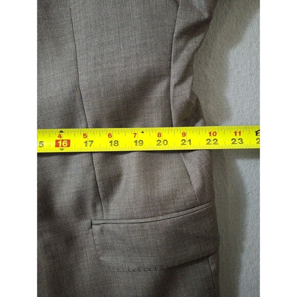 Daniel Cremieux Signature Loro Piana Italy Blazer 48R Dean Taupe Gray Wool Check - Picture 6 of 13
